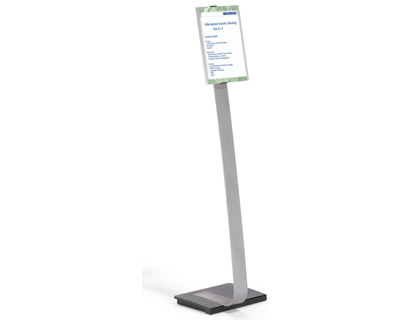[78331] Expositor durable de suelo altura ajustable con panel frontal din a4 uso vertical/horizontal color
