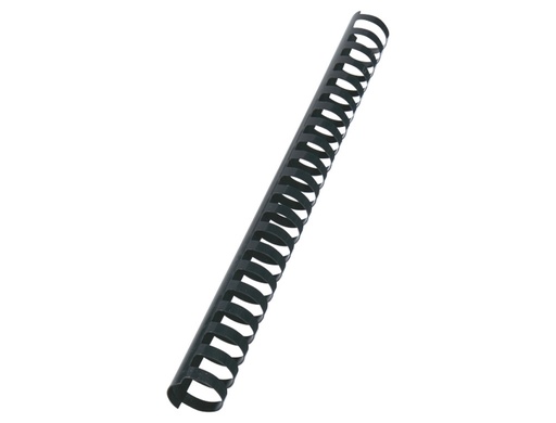 [242716] Canutillo gbc plastico 25 mm color negro caja de 50 unidades