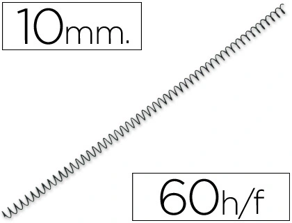 [39133] Espiral metalico yosan negro paso 56 4:1 10 mm calibre 1,00 mm