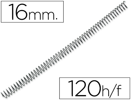 [39130] Espiral metalico yosan negro paso 64 5:1 16 mm calibre 1,20 mm