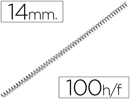 [39129] Espiral metalico yosan negro paso 64 5:1 14 mm calibre 1,00 mm