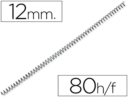 [39128] Espiral metalico yosan negro paso 64 5:1 12 mm calibre 1,00 mm