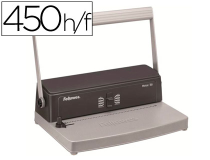 [34698] Encuadernadora para espiral metalica fellowes esp 50 perfora 12 hojas tamaño a4 encuaderna hasta 450 hojas