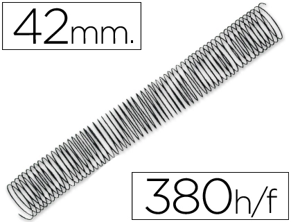 [64084] Espiral metalico q-connect 64 5:1 42mm 1,2mm caja de 25 unidades