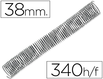 [64083] Espiral metalico q-connect 64 5:1 38mm 1,2mm caja de 25 unidades