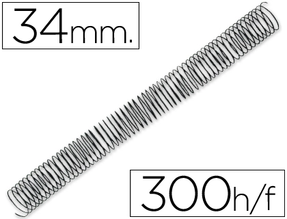 [64082] Espiral metalico q-connect 64 5:1 34mm 1,2mm caja de 25 unidades