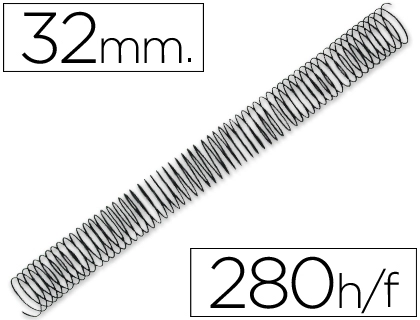 [64081] Espiral metalico q-connect 64 5:1 32mm 1,2mm caja de 50 unidades