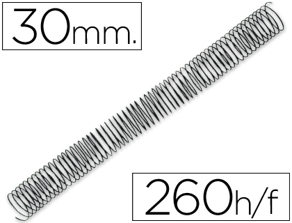 [64080] Espiral metalico q-connect 64 5:1 30mm 1,2mm caja de 50 unidades