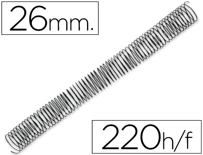 [64078] Espiral metalico q-connect 64 5:1 26mm 1,2mm caja de 50 unidades