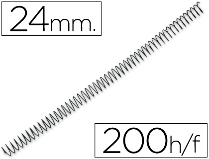 [64077] Espiral metalico q-connect 64 5:1 24mm 1,2mm caja de 100 unidades