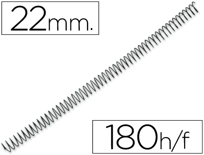 [64076] Espiral metalico q-connect 64 5:1 22mm 1,2mm caja de 100 unidades