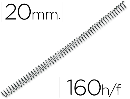 [64075] Espiral metalico q-connect 64 5:1 20mm 1,2mm caja de 100 unidades