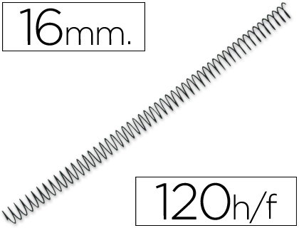 [64073] Espiral metalico q-connect 64 5:1 16mm 1,2mm caja de 100 unidades