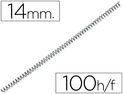 [64072] Espiral metalico q-connect 64 5:1 14 mm 1mm caja de 100 unidades