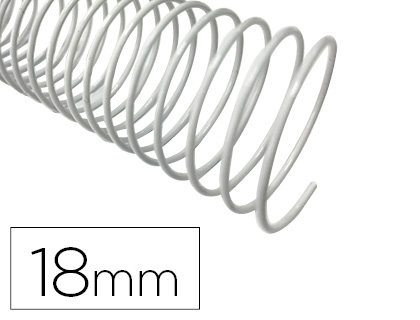 [155226] Espiral metalico q-connect blanco 64 5:1 18mm 1,2mm caja de 100 unidades