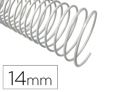 [155224] Espiral metalico q-connect blanco 64 5:1 14 mm 1mm caja de 100 unidades