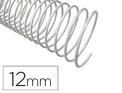 [155223] Espiral metalico q-connect blanco 64 5:1 12 mm 1mm caja de 200 unidades