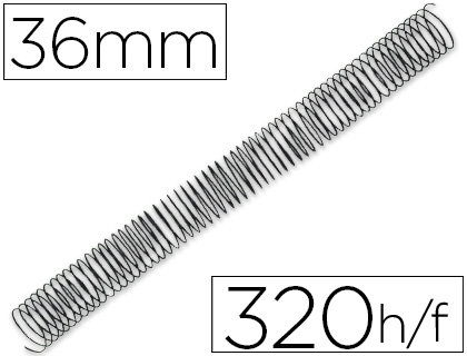 [154064] Espiral metalico q-connect 64 5:1 36mm 1,2mm caja de 25 unidades