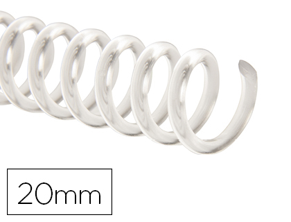 [153433] Espiral plastico q-connect transparente 32 5:1 20mm 2mm caja de 100 unidades