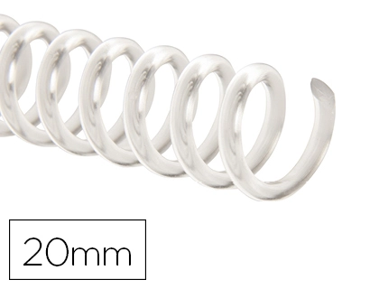 [153433] Espiral plastico q-connect transparente 32 5:1 20mm 2mm caja de 100 unidades