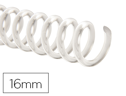 [153431] Espiral plastico q-connect transparente 32 5:1 16mm 2mm caja de 100 unidades