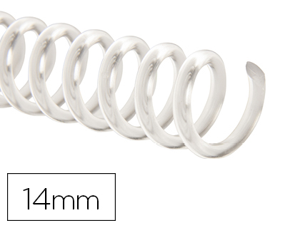 [153430] Espiral plastico q-connect transparente 32 5:1 14mm 1,8mm caja de 100 unidades