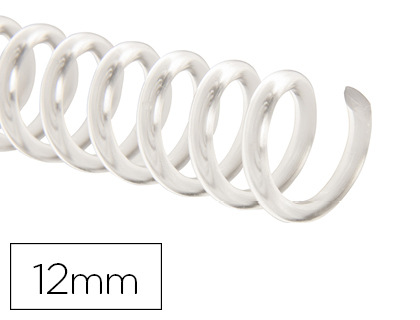 [153429] Espiral plastico q-connect transparente 32 5:1 12mm 1,8mm caja de 100 unidades