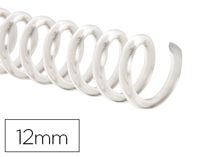 [153429] Espiral plastico q-connect transparente 32 5:1 12mm 1,8mm caja de 100 unidades