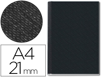 [44276] Tapa de encuadernacion channel rigida 73950095 negro lomo 21 mm capacidad 210 hojas