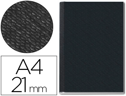[44276] Tapa de encuadernacion channel rigida 73950095 negro lomo 21 mm capacidad 210 hojas