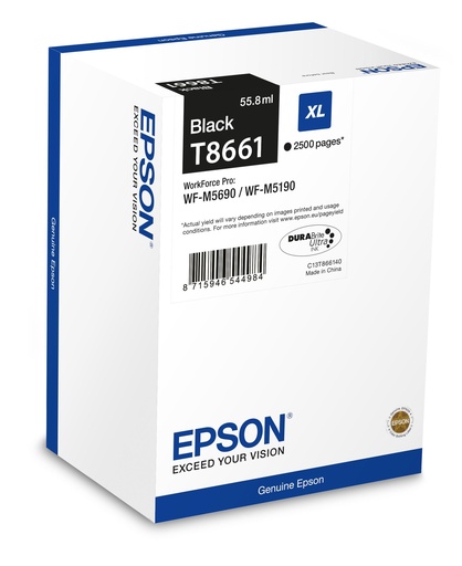 [31312] [C13T866140] EPSON Cartucho T8661 negro XL WF-M5190DW/M5690DWF