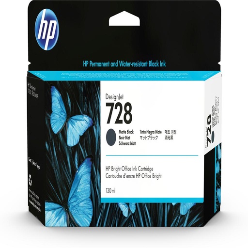 [40866] [3WX25A] HP DesignJet T830,T730,728 Cartucho negro mate de 130ml