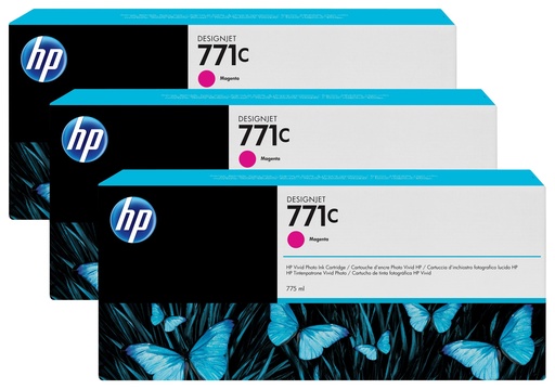 [55552] [B6Y33A] HP Pack 3 Cartuchos GF para Z6200 MG 771C 775ml Magenta