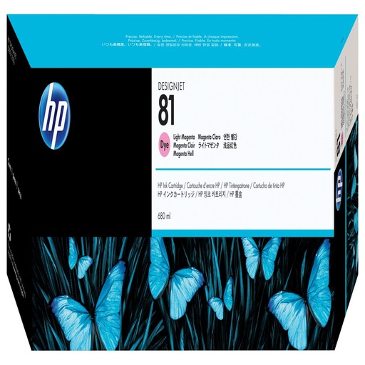[3565] [C4935A] HP Designjet 5000/5500  Cartucho Magenta Claro Nº81, 680ml. Tinta para Interior.