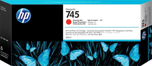 [32557] [F9K06A] HP DesignJet 745 Cartucho Rojo Cromatico 300ml