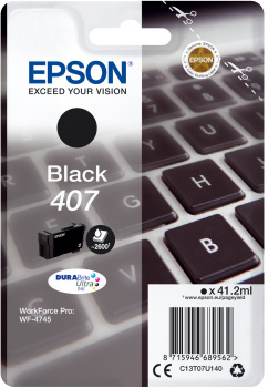[40919] [C13T07U140] EPSON Ink Cartridge L Black 2,6k 407 teclado