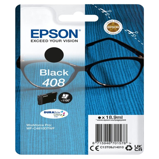 [44820] [C13T09J14010] EPSON tinta Negro Singlepack 408 DURABrite Ultra Ink