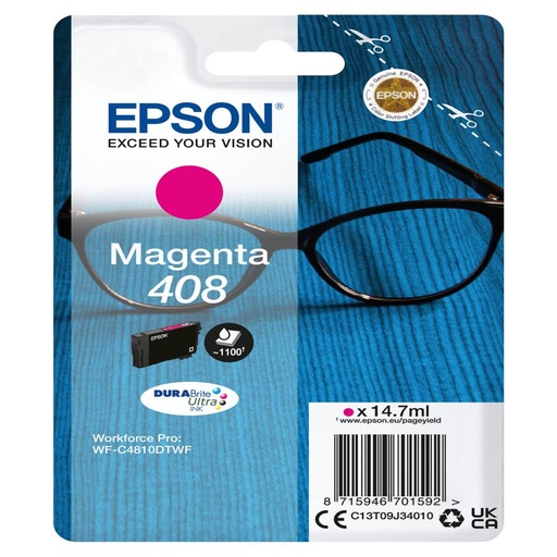 [44822] [C13T09J34010] EPSON tinta Magenta Singlepack 408 DURABrite Ultra Ink