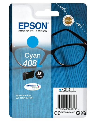 [44825] [C13T09K24010] EPSON tinta CyanSinglepack 408L DURABrite Ultra Ink