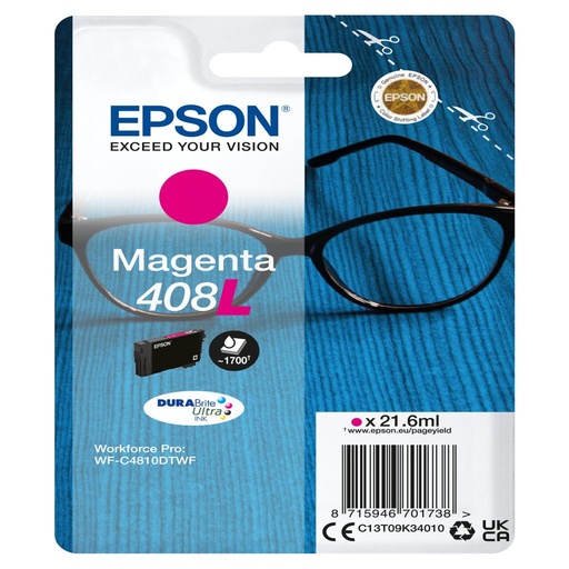 [44826] [C13T09K34010] EPSON tinta Magenta Singlepack 408L DURABrite Ultra Ink
