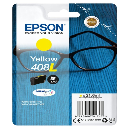 [44827] [C13T09K44010] EPSON tinta Amarillo Singlepack 408L DURABrite Ultra Ink