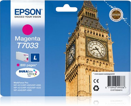 [14520] [C13T70334010] Epson WP-4000/4500 Cartucho Magenta