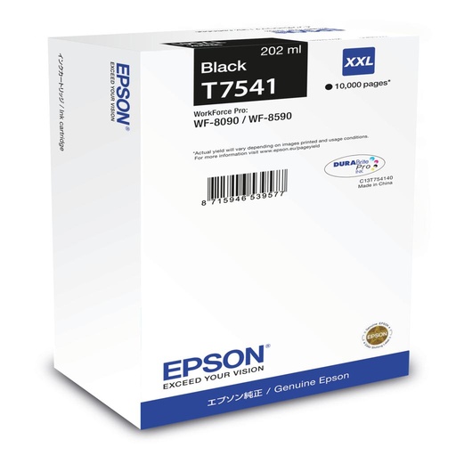 [19061] [C13T75414N] EPSON Cartucho Negro XXL 10000p WF-8x90