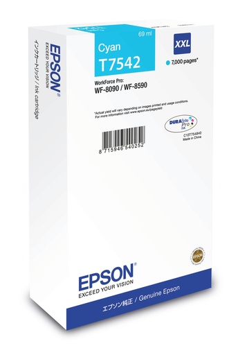 [19069] [C13T75424N] EPSON Cartucho Cian XXL 7000p WF-8x90
