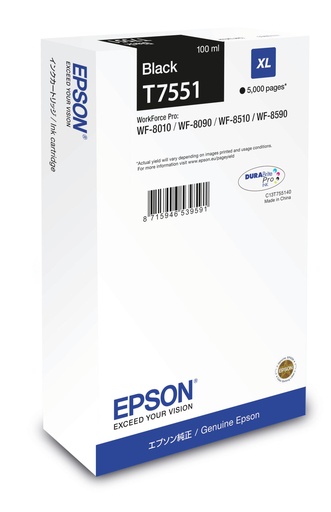 [19039] [C13T75514N] EPSON Cartucho Negro XL 5000p WF-8xxx