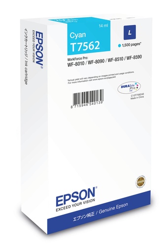 [19044] [C13T75624N] EPSON Cartucho Cian L 1500 pag WF-8xxx