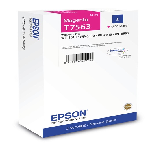 [19045] [C13T75634N] EPSON Cartucho Magenta L 1500 pag WF-8xxx