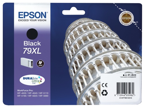 [18587] [C13T79014010] Epson Cartucho Negro 79XL 2600 paginas WorkForce Pro WF-5xxx Series / WF-4630DWF