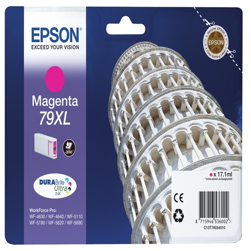 [18589] [C13T79034010] Epson Cartucho Magenta 79XL 2000 paginas WorkForce Pro WF-5xxx Series