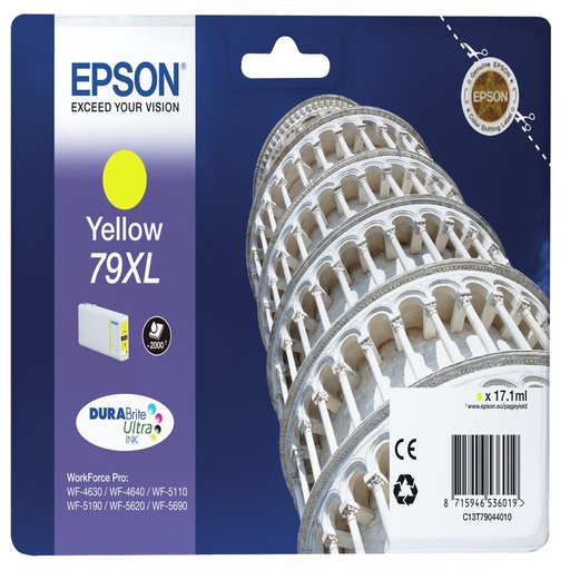[18590] [C13T79044010] Epson Cartucho Amarillo 79XL 2000 paginas WorkForce Pro WF-5xxx Series